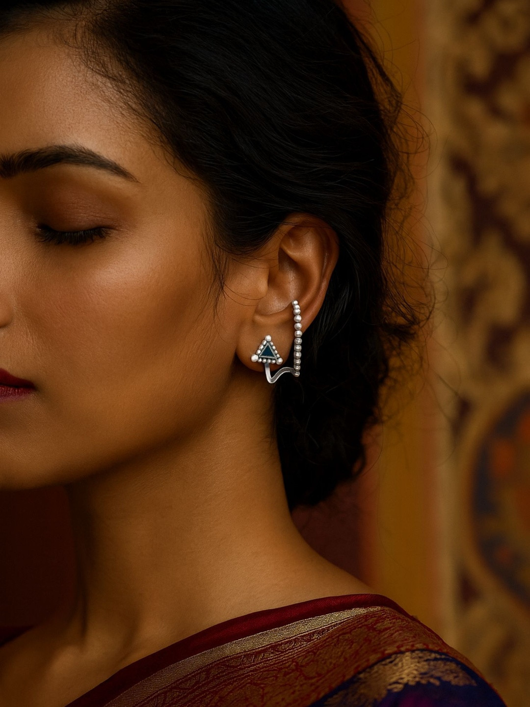 Digital Dress Room Geometric Ear Cuff Earrings