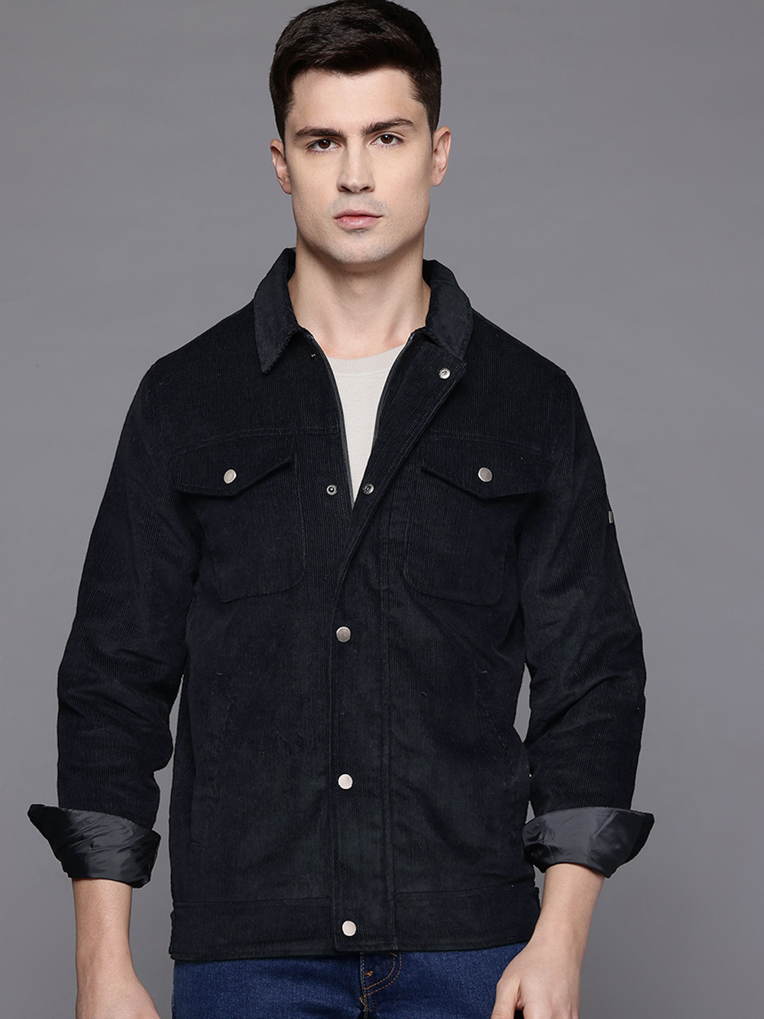 Allen Solly Pure Cotton Corduroy Tailored Jacket