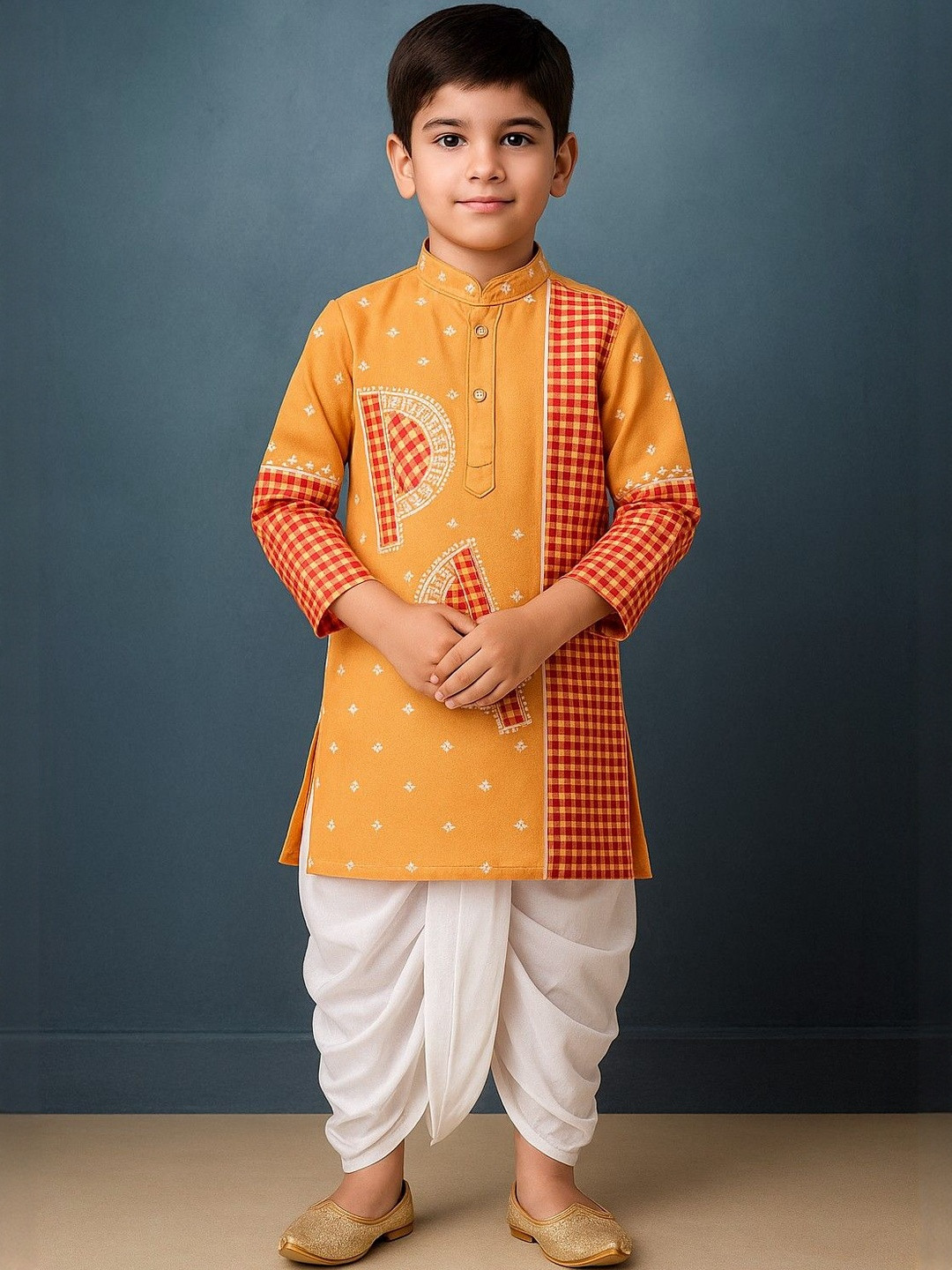 NFC CREATION Boys Printed Regular Pure Cotton Kurta with Dhoti Pants