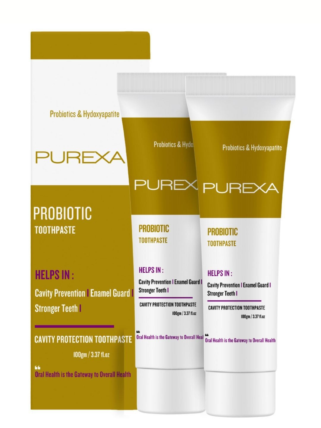 Purexa Set Of 2 Probiotic Toothpaste For Cavity Protection- 100 g Each
