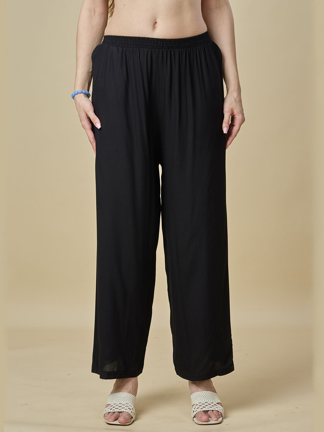 URBAN TRENDING Women Wide Leg Fit Slip-On Palazzos