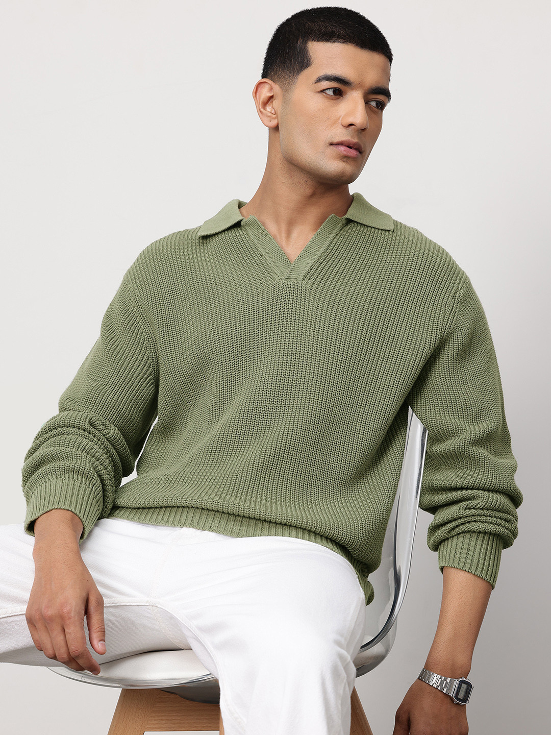 ether Johnny Cable Knit Drop-Sleeves Pure Cotton Pullover