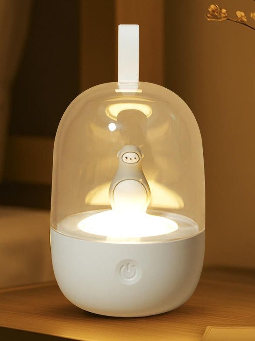 LE'SIJA DECORATIONS Grey Acrylic Cute Little Animal Cylindrical Shaped Table Lamp