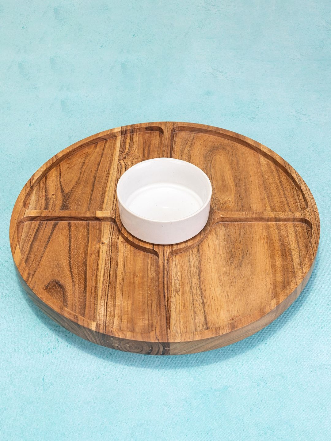 Ireka Homes Brown 2 Pieces Roll n Dip Lazy Susan Food Platter