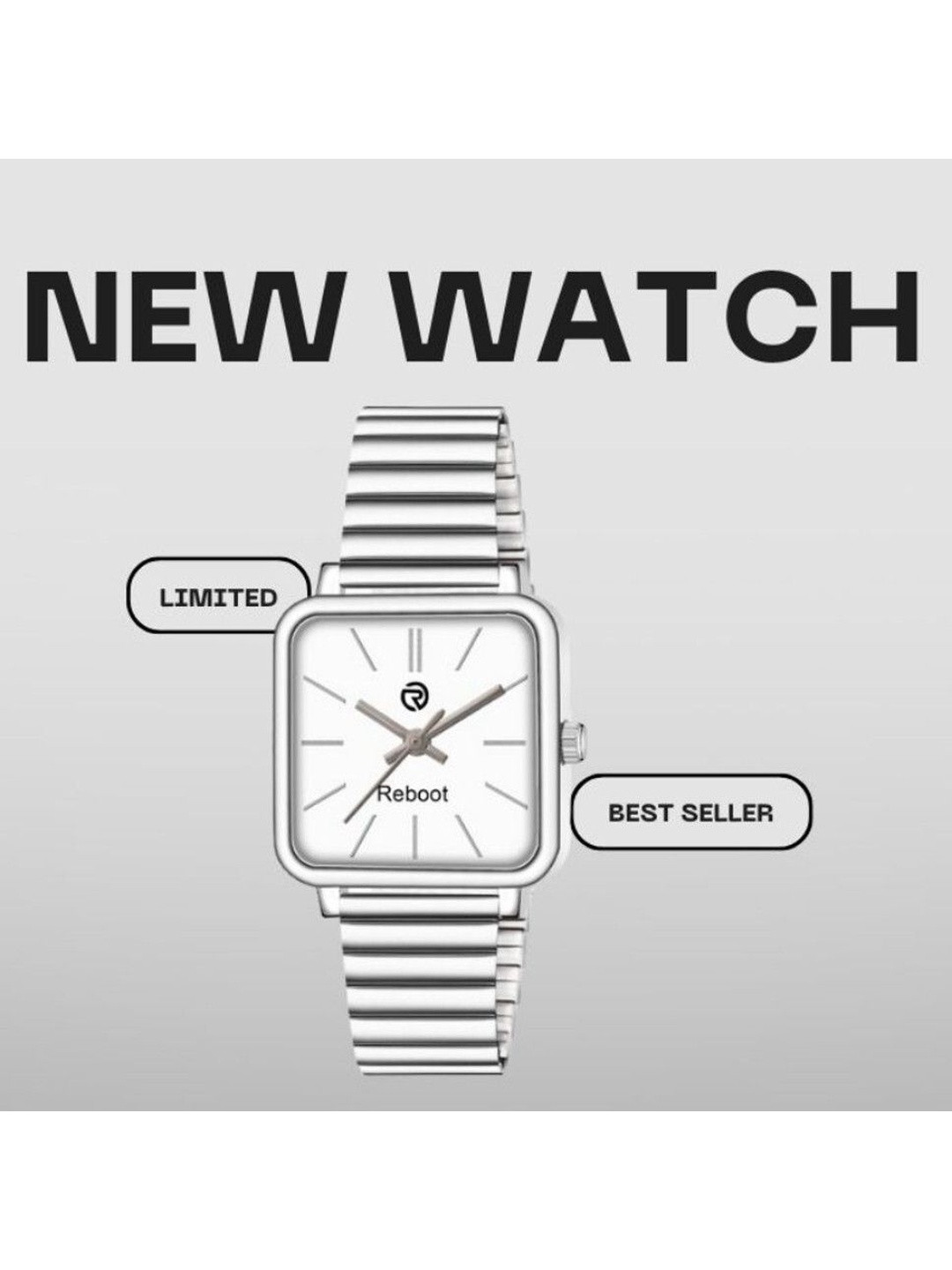 REBOOT Men Stainless Steel Bracelet Style Straps Analogue Watch sh_New32_152 Chuan White