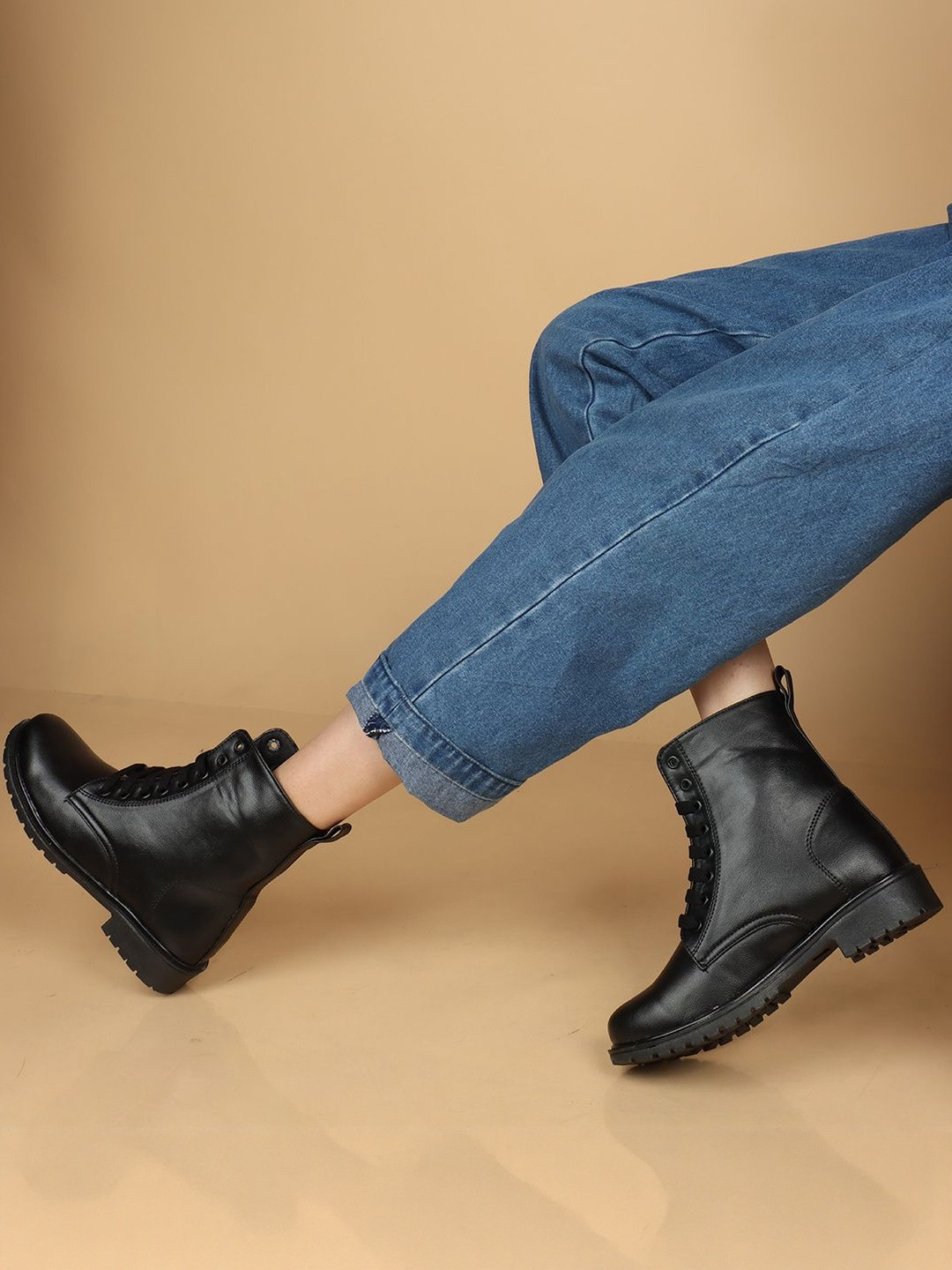 Killer Women Square Toe High-Top Block-Heeled Boots
