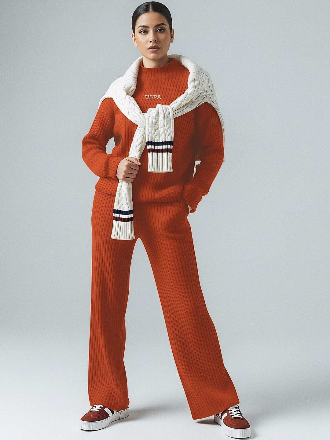 U.S. Polo Assn. High-Neck Long Sleeves Sweater & Trouser