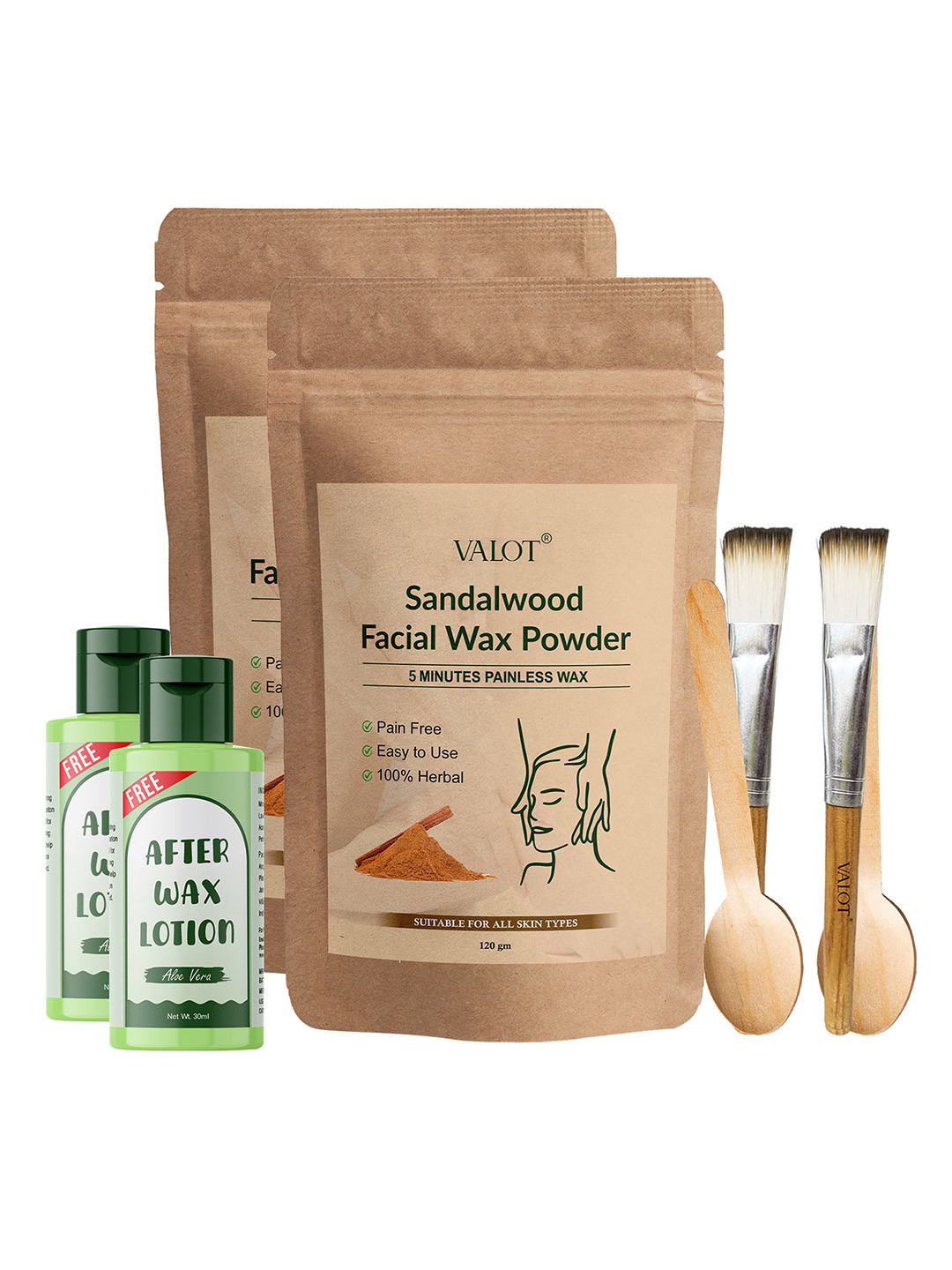 VALOT Set Of 2 Sandalwood Facial Wax Powder - 120 g Each