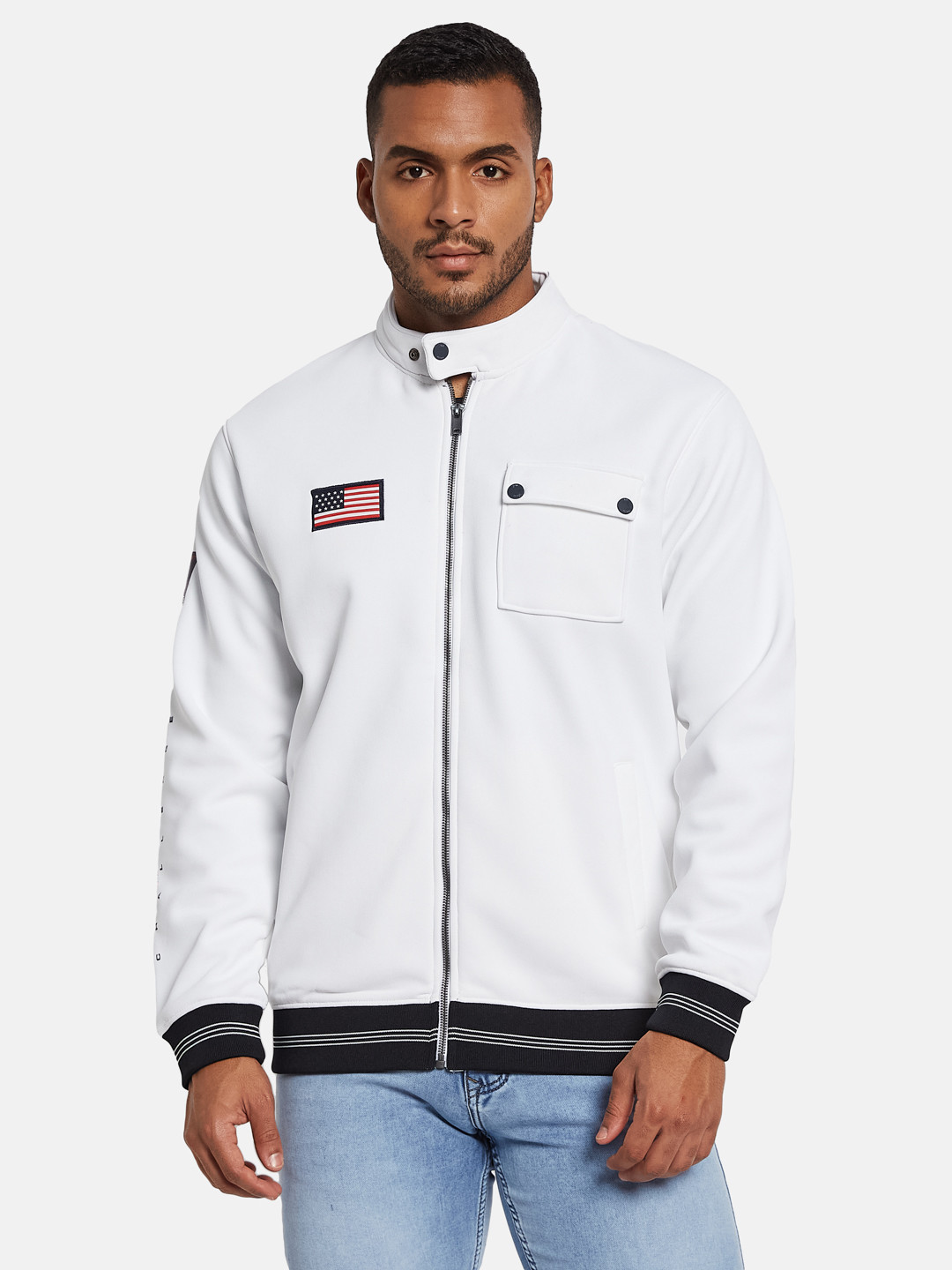 Octave Band Collar Nautical Front-Open Sweatshirt