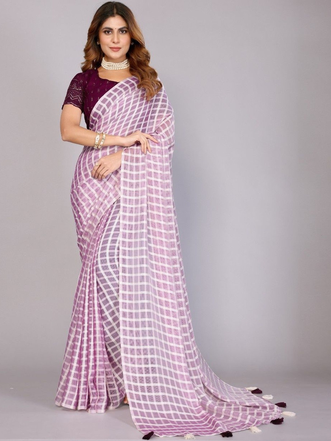 THL - THE HOUSE OF LINEN Poly Chiffon Saree
