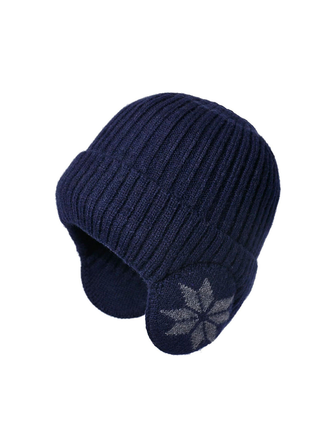 Infispace Unisex Self Design Beanie with Cozy Earflaps
