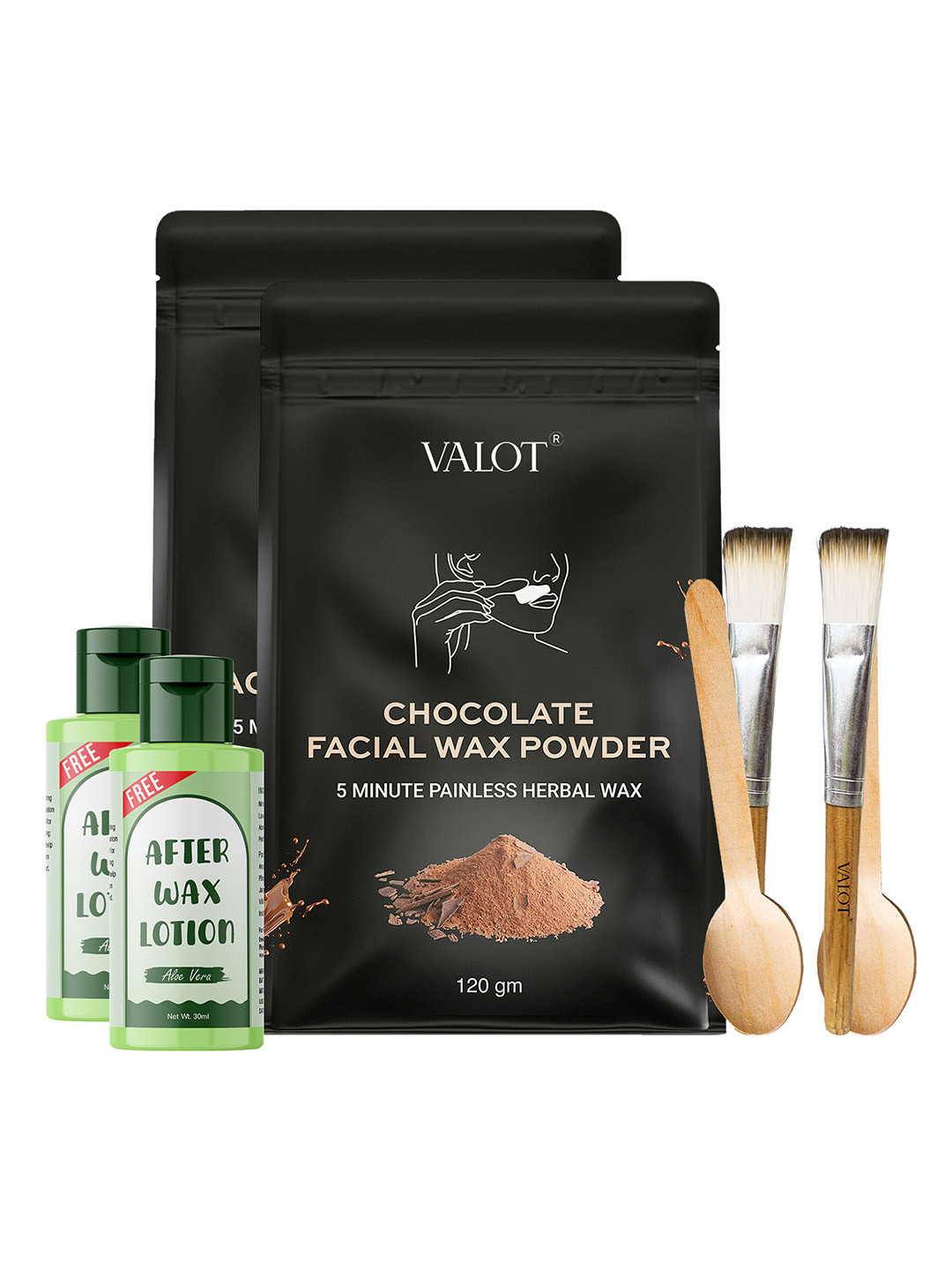 VALOT Set Of 2 Chocolate Face Wax Powder - 120 g Each