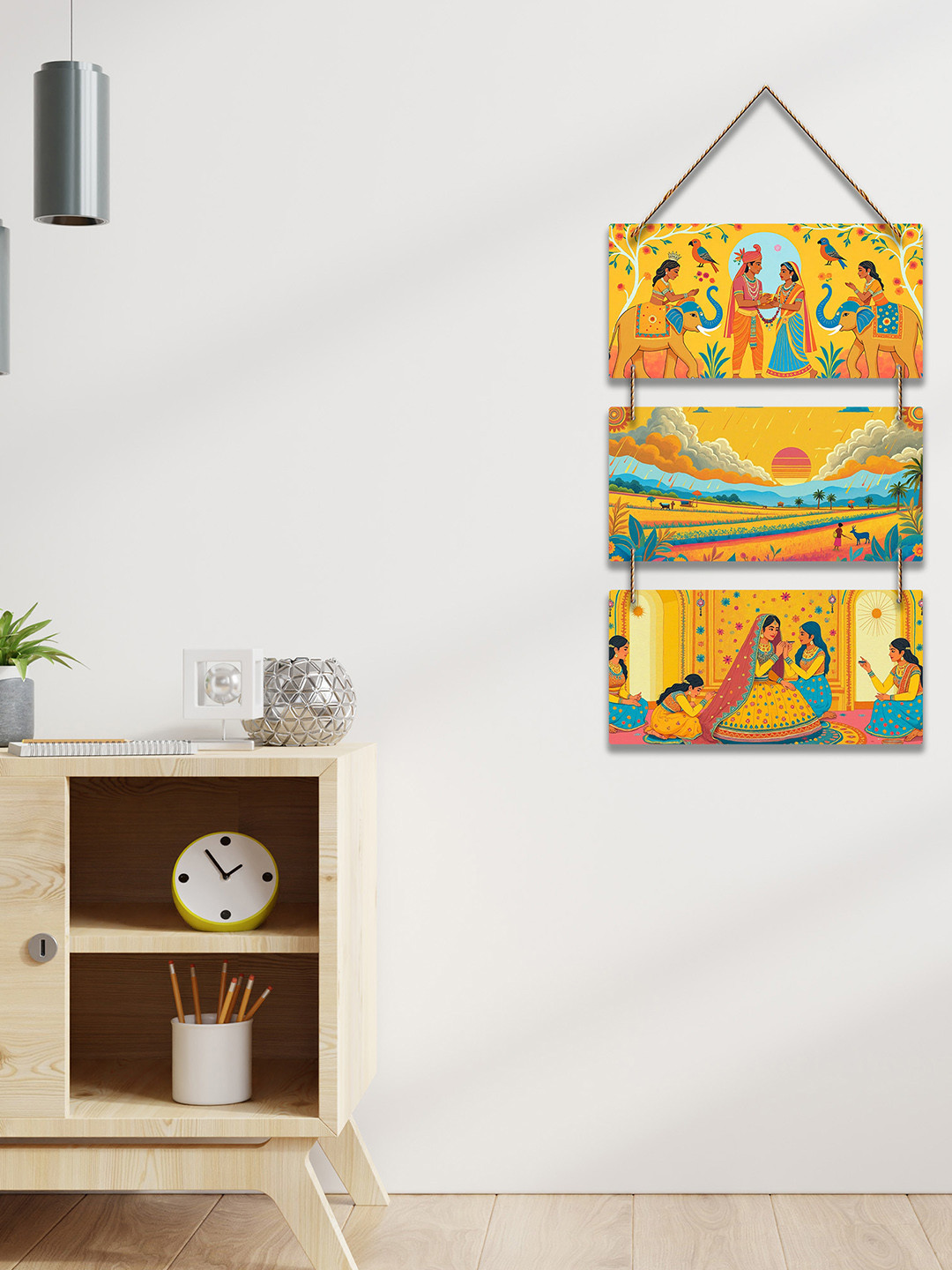 ArtVibes Ethnic Printed Royal Couple Designer Wall Hanging