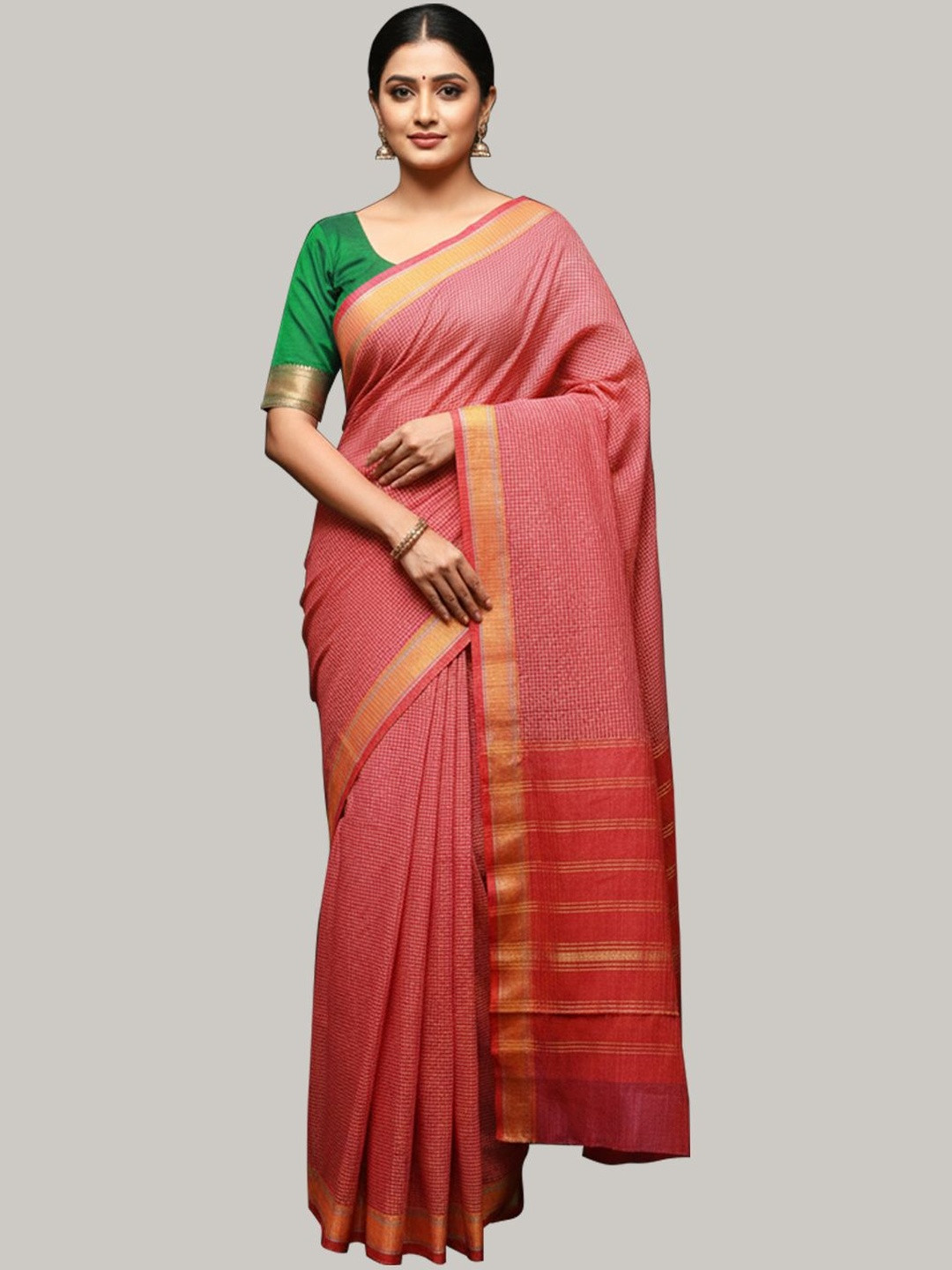 Thara Sarees Woven Design Pure Cotton Handloom Kasavu Saree
