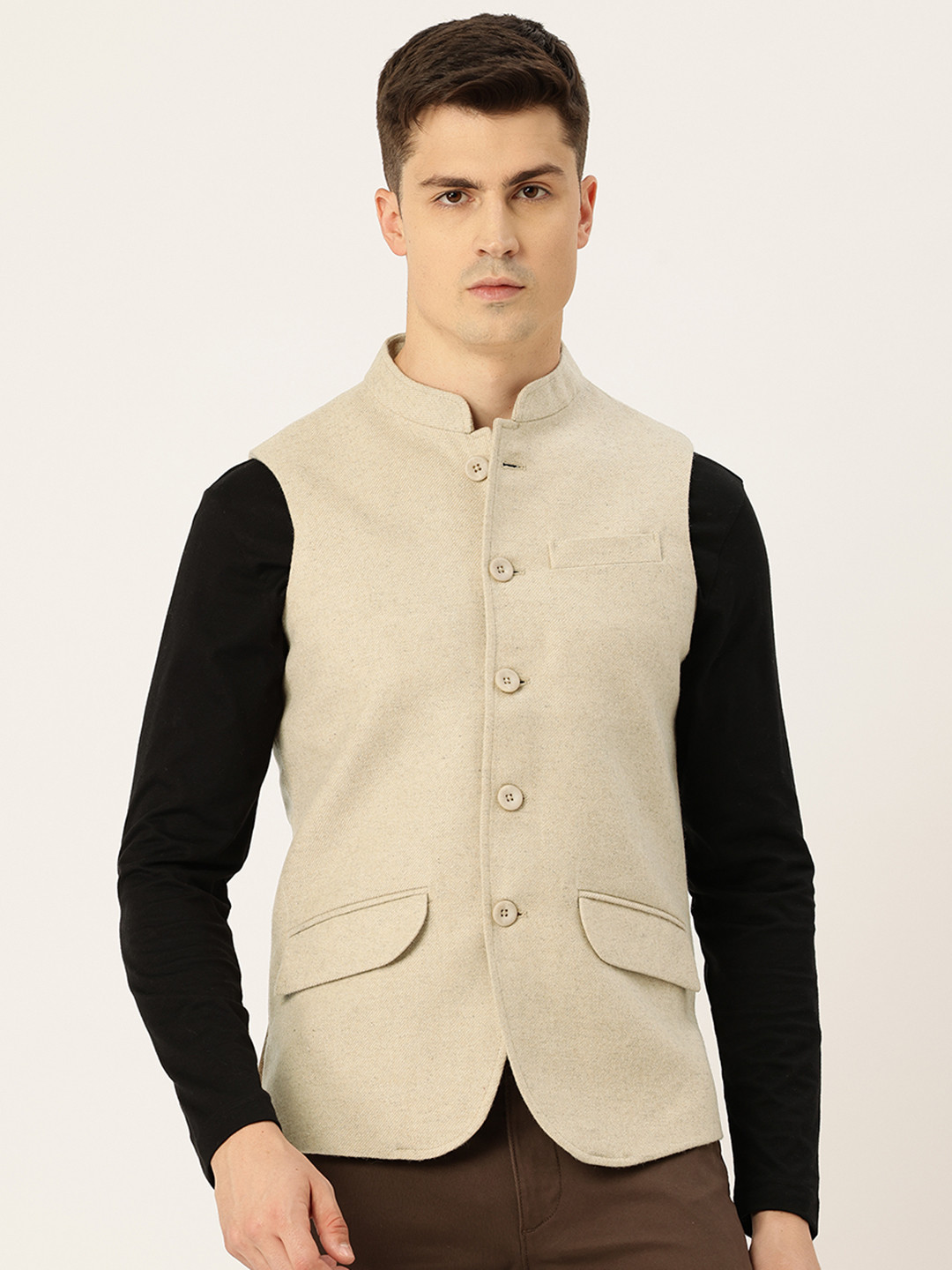 Monte Carlo Wool Blend Nehru Jacket
