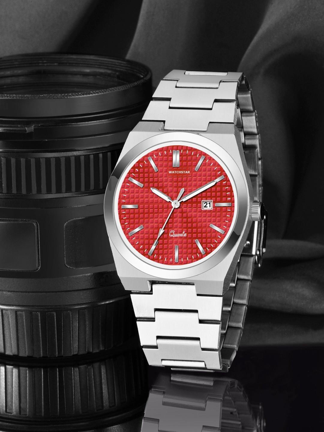 WATCHSTAR Men Dial & Stainless Steel Straps Analogue Watch Royal RedWC