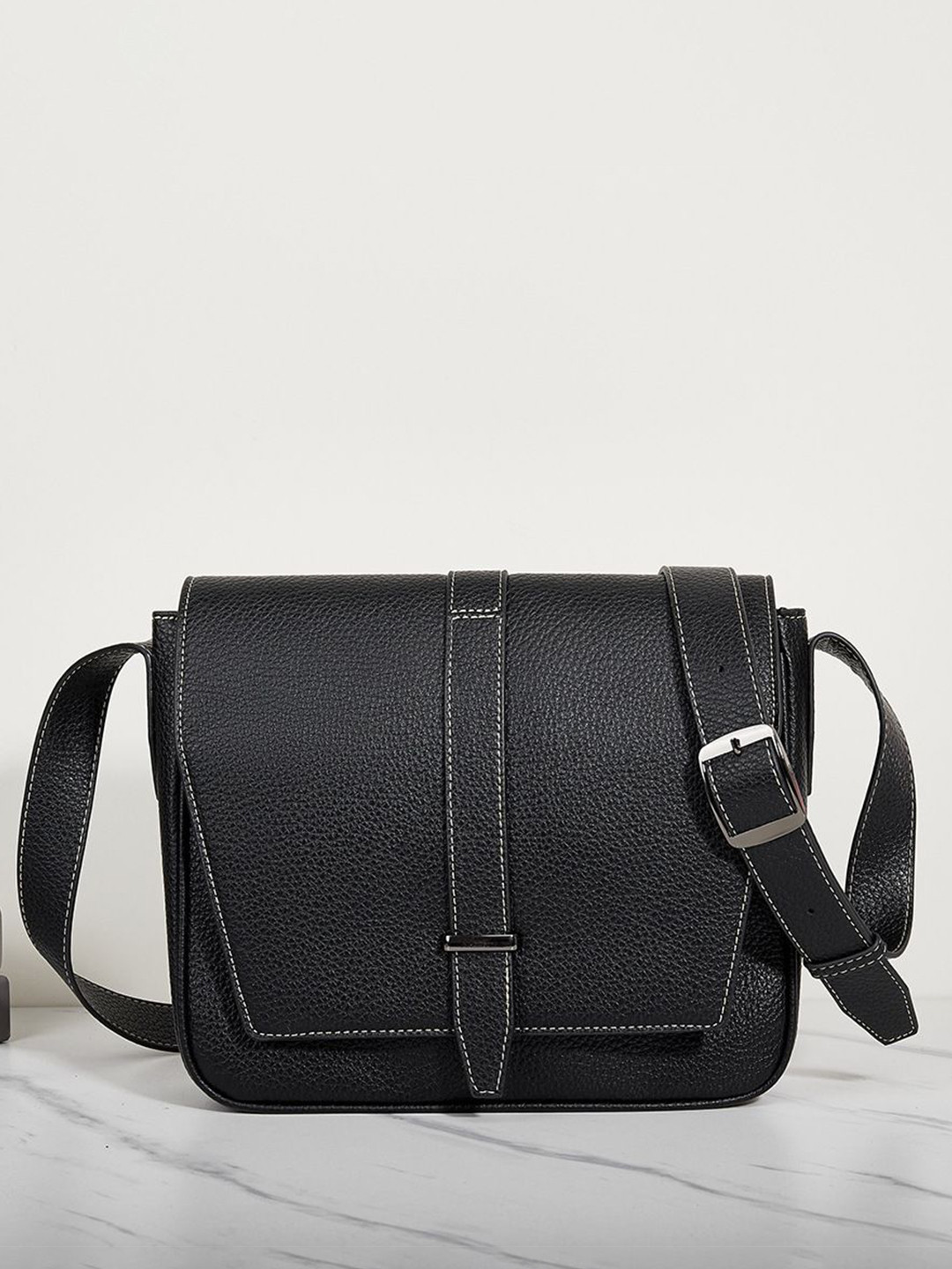 Mast & Harbour Men Waterproof Non-Detachable Sling Strap One Handle Messenger Bag