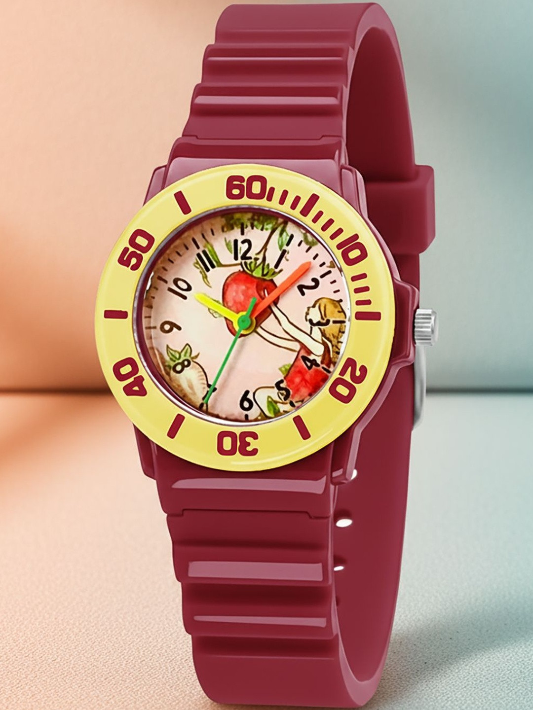 Time Up Unisex Kids Printed Dial & Cut Work Straps Analogue Watch BTR-RINGER-113