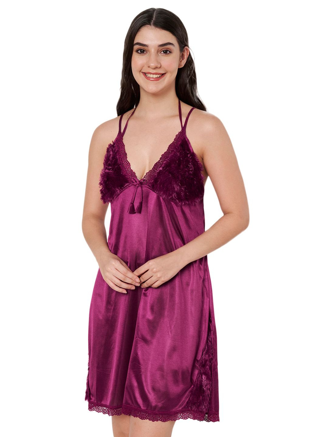 ETC Silk Lace V-Neck Sleeveless Nightdress
