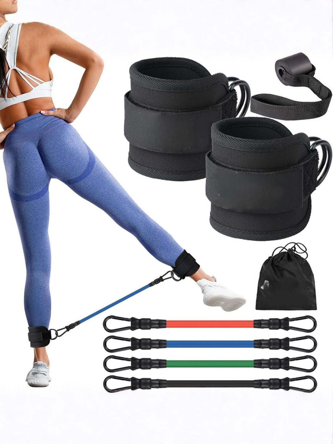 ADRENEX Set Of 4 Anti-Slip Resistance Ankle Tube Bands