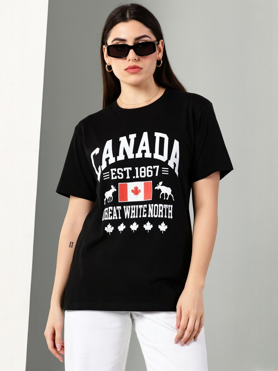 Own The Look Typography Printed Pure Cotton Oversized T-shirt