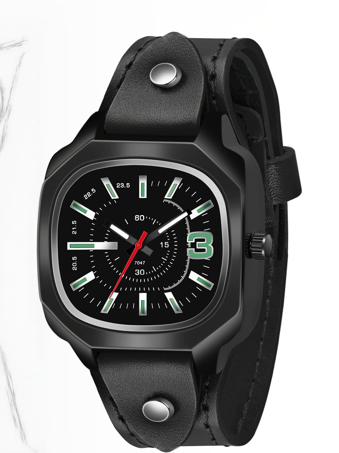 WATCHSTAR Men Dial & Leather Straps Analogue Watch Vintage BlackD33328983