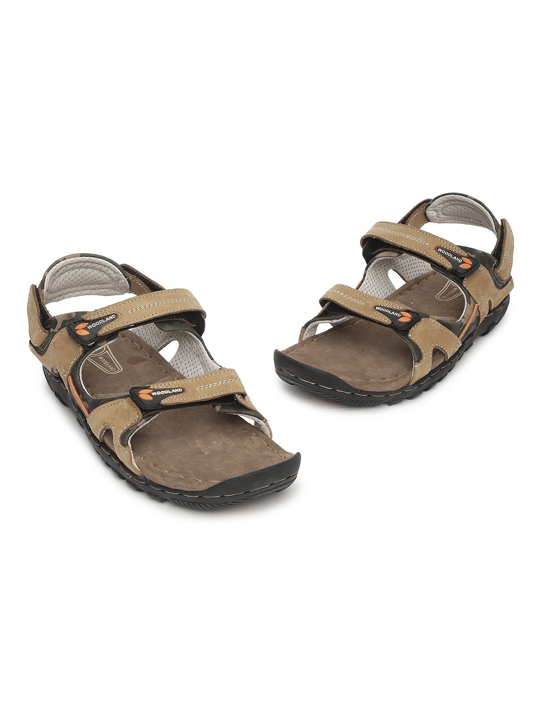 Woodland Men Suede Sandals With Velcro Fastening