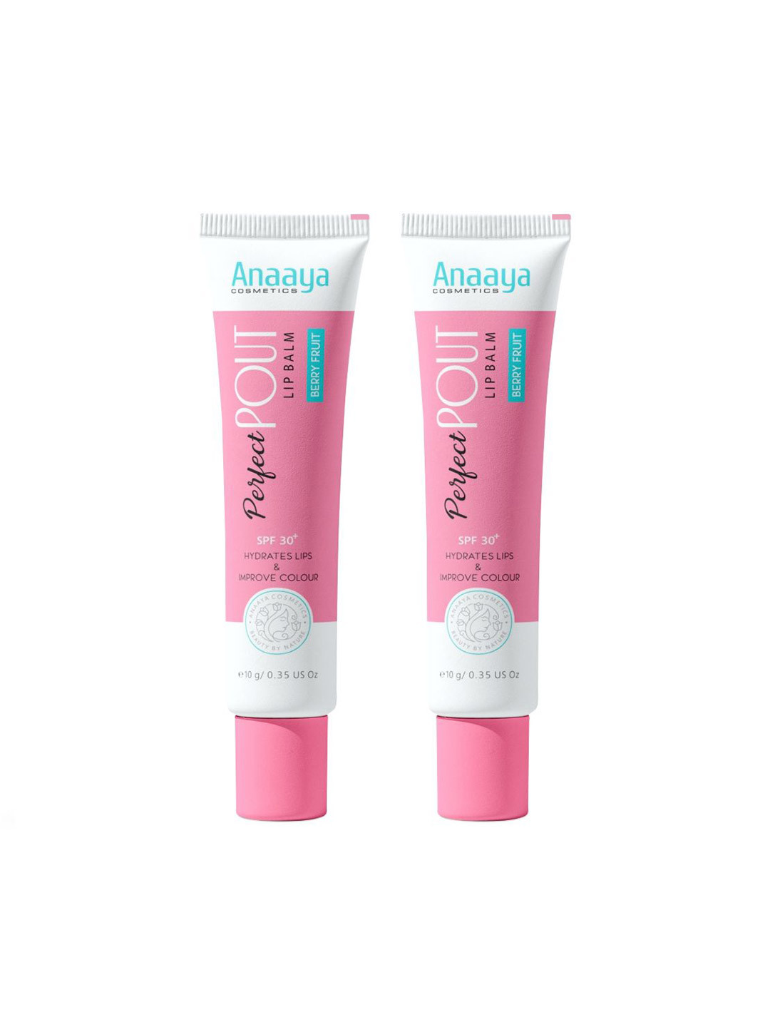 Anaaya Cosmetics Set Of 2 Perfect Pout Lip Balm- 10 g Each