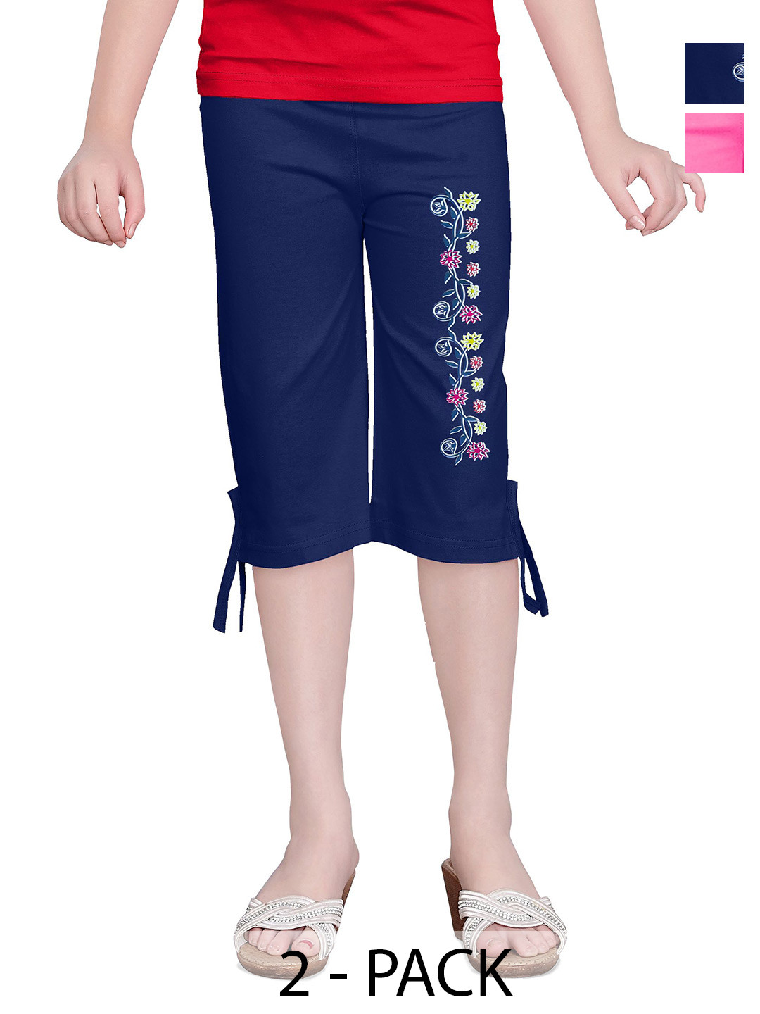 TEXFRESH Girls Pack of 2 Printed Capris