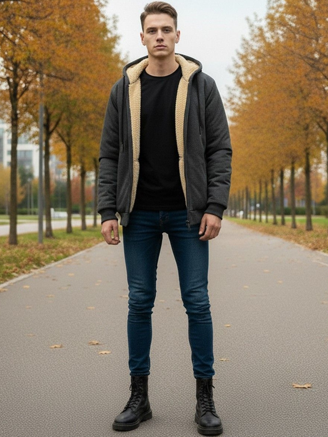 HERE&NOW Men Hooded Long Sleeves Parka Jacket