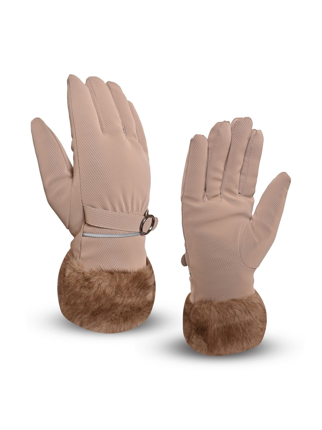 LOOM LEGACY Women Acrylic Winter Wind & Snow Proof Soft Fur Hand Gloves