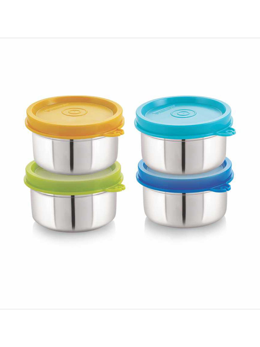 STEELLOCK Yellow Stainless Steel Durable & Leak-Proof 4 Pieces Lunch Box 120ml