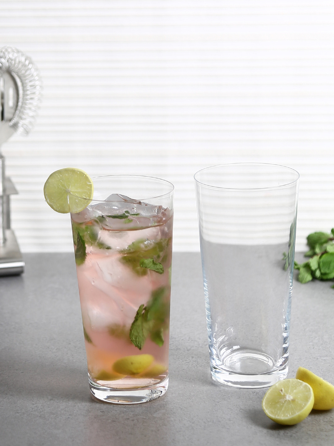 Bohemia Crystal Jive Highball Set of 6 Transparent Lead-Free Glasses - 400 ml