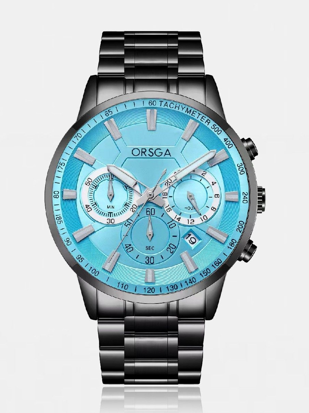 ORSGA Men Patterned Stainless Steel Chronograph Analogue Watch 1130-COMET-BLACK-BLUE