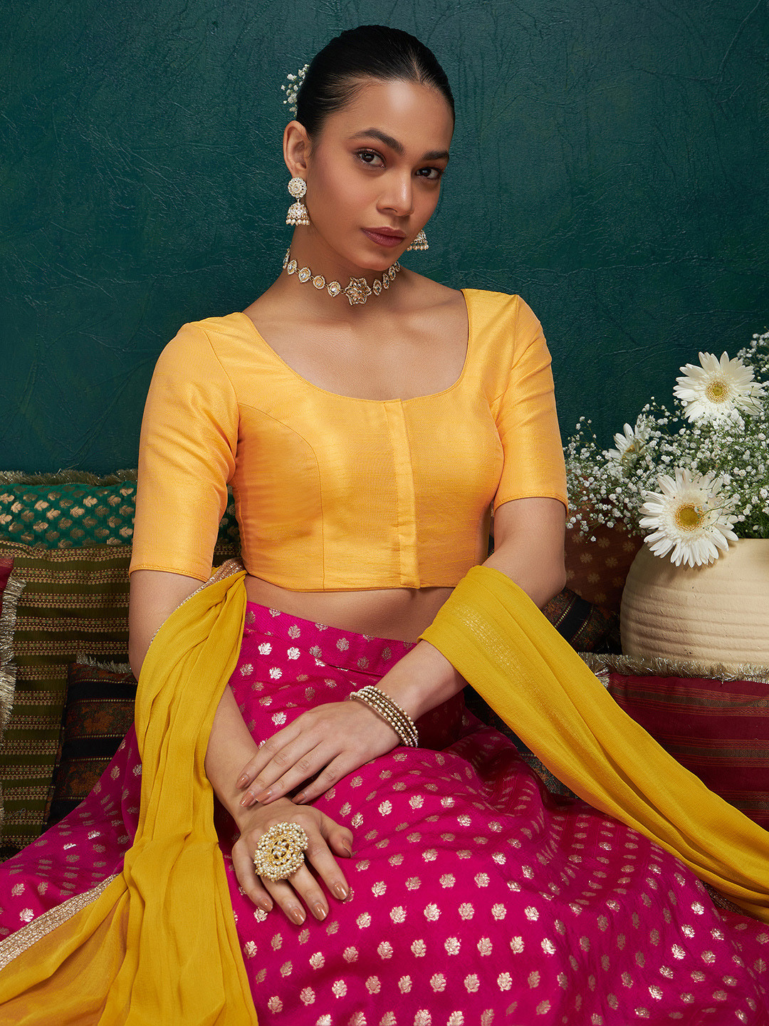 Soch U-Neck Padded Saree Blouse
