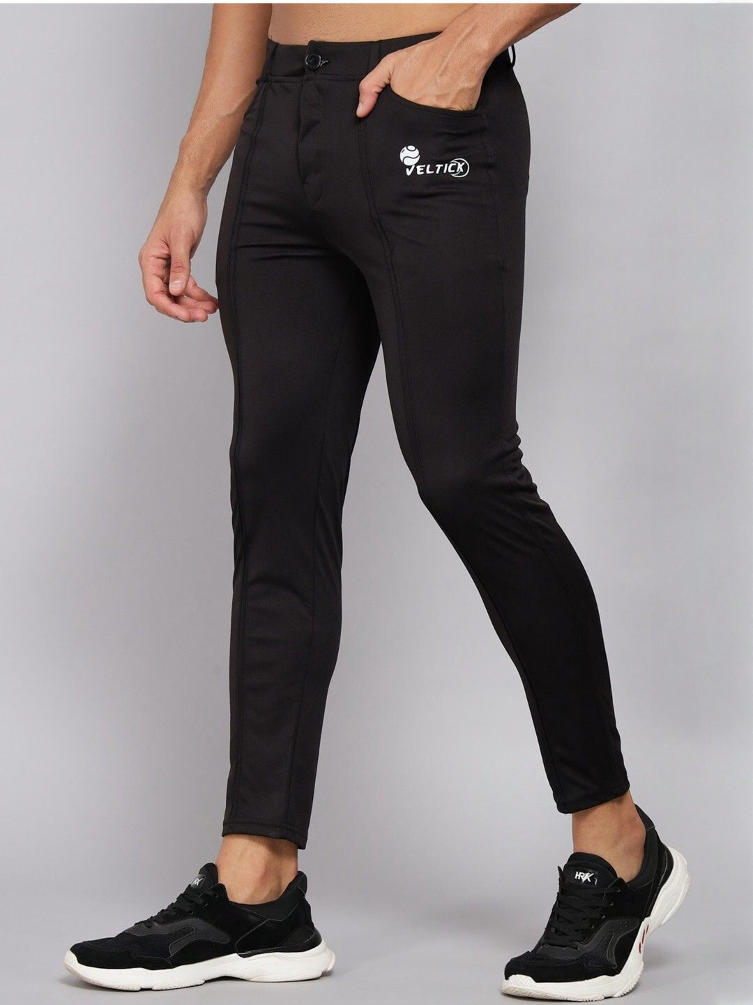 Veltick Men Brand Logo Slim Fit Track Pant