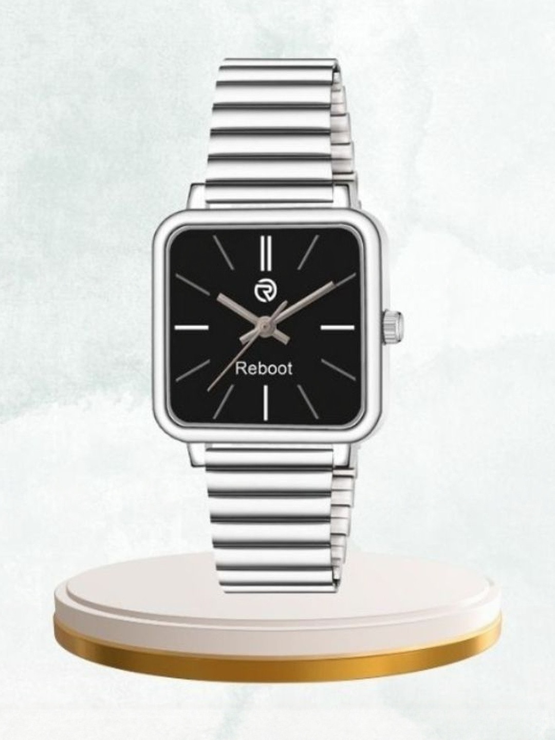 REBOOT Men Steel Bracelet Style Straps Analogue Watch New168_151 Black Designer Square