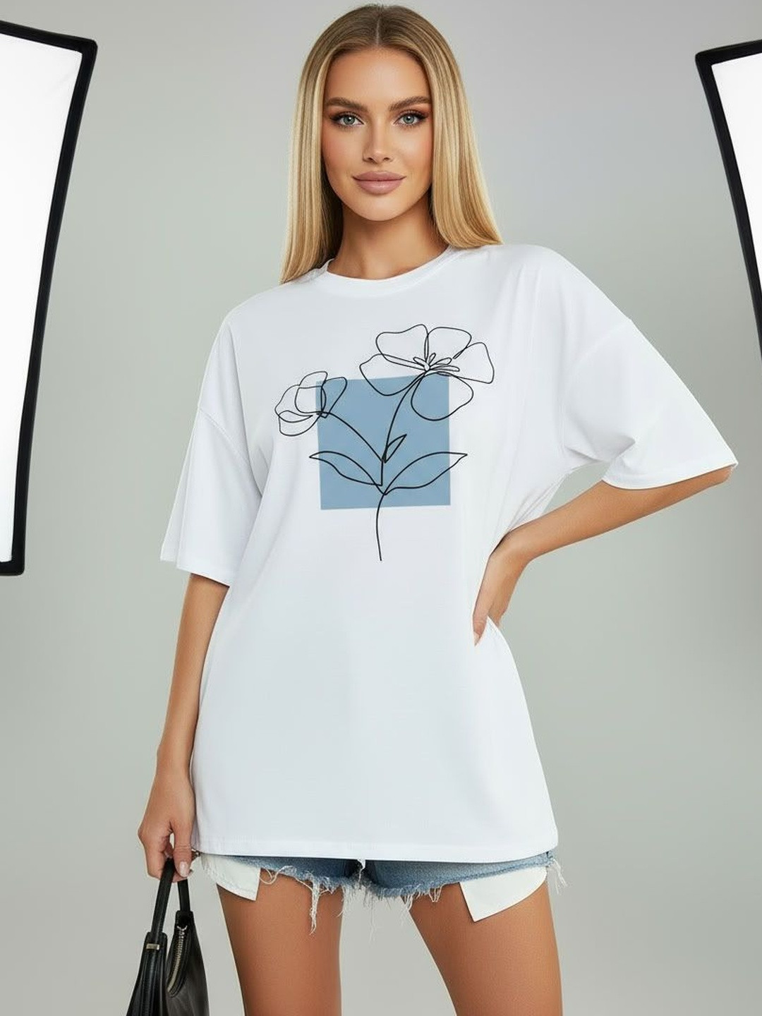 Calm Down Floral Printed Drop Shoulder Cotton T-shirt