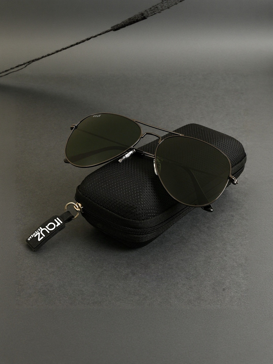 Irayz Unisex Aviator UV Protected Lens Sunglasses 5301-Gun Green