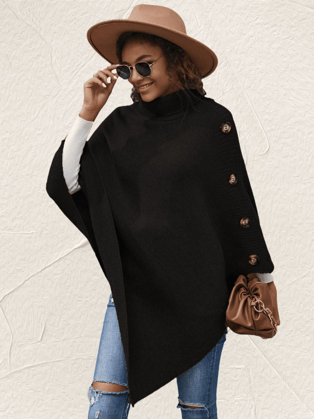 StyleCast Women Turtle Neck Winterwear Poncho