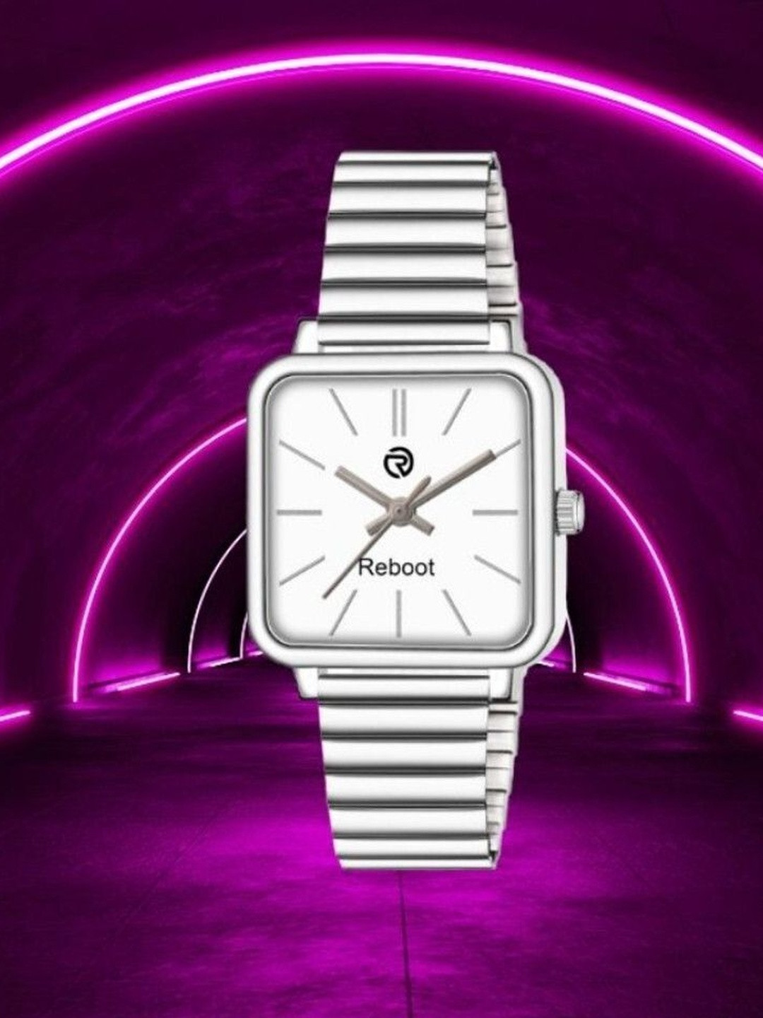 REBOOT Men Stainless Steel Bracelet Analogue Watch sh_New7_152 Chuan White Designer Square