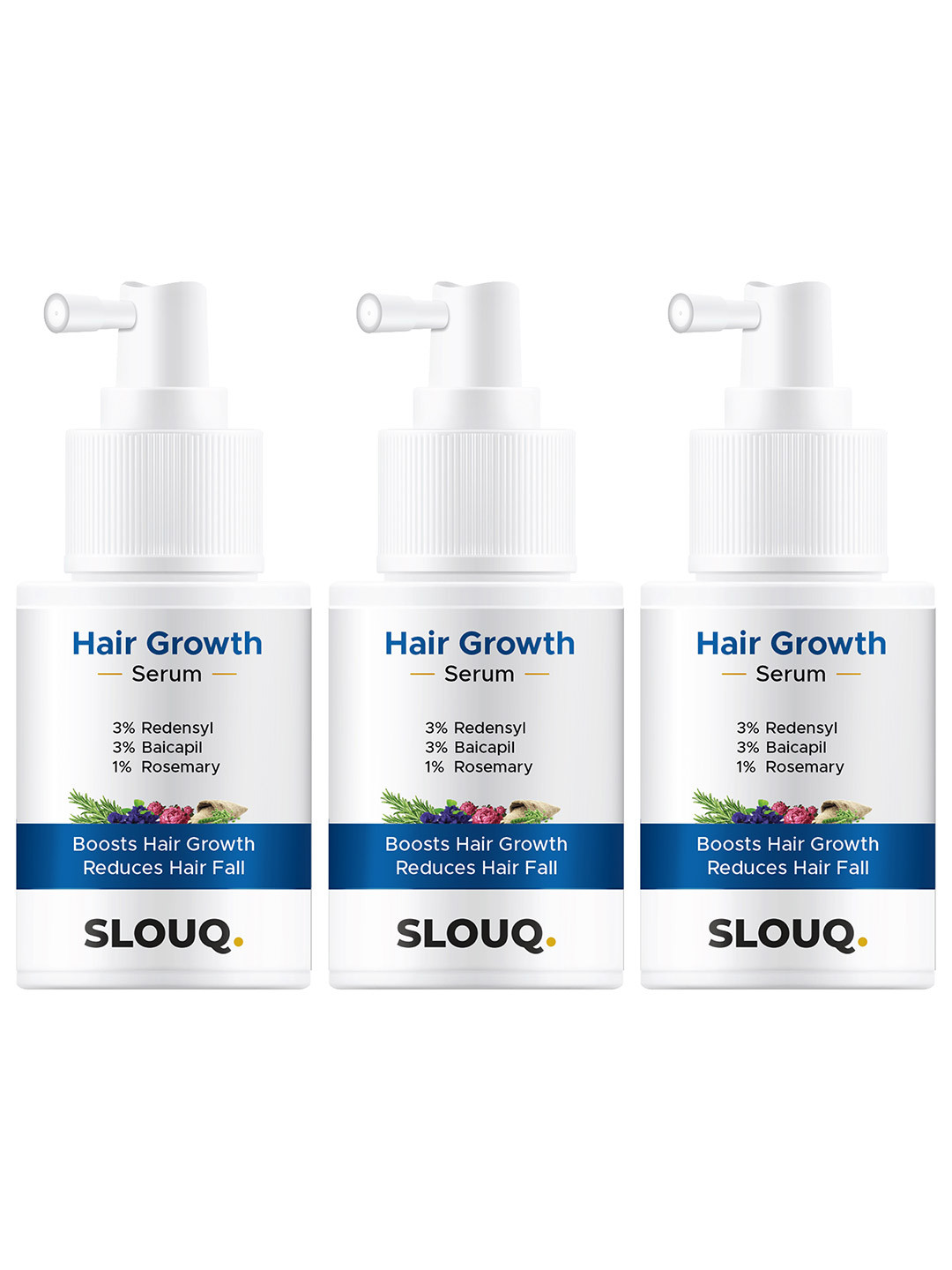 Slouq Set Of 3 3% Redensyl Hair Growth Serum - 30 ml Each