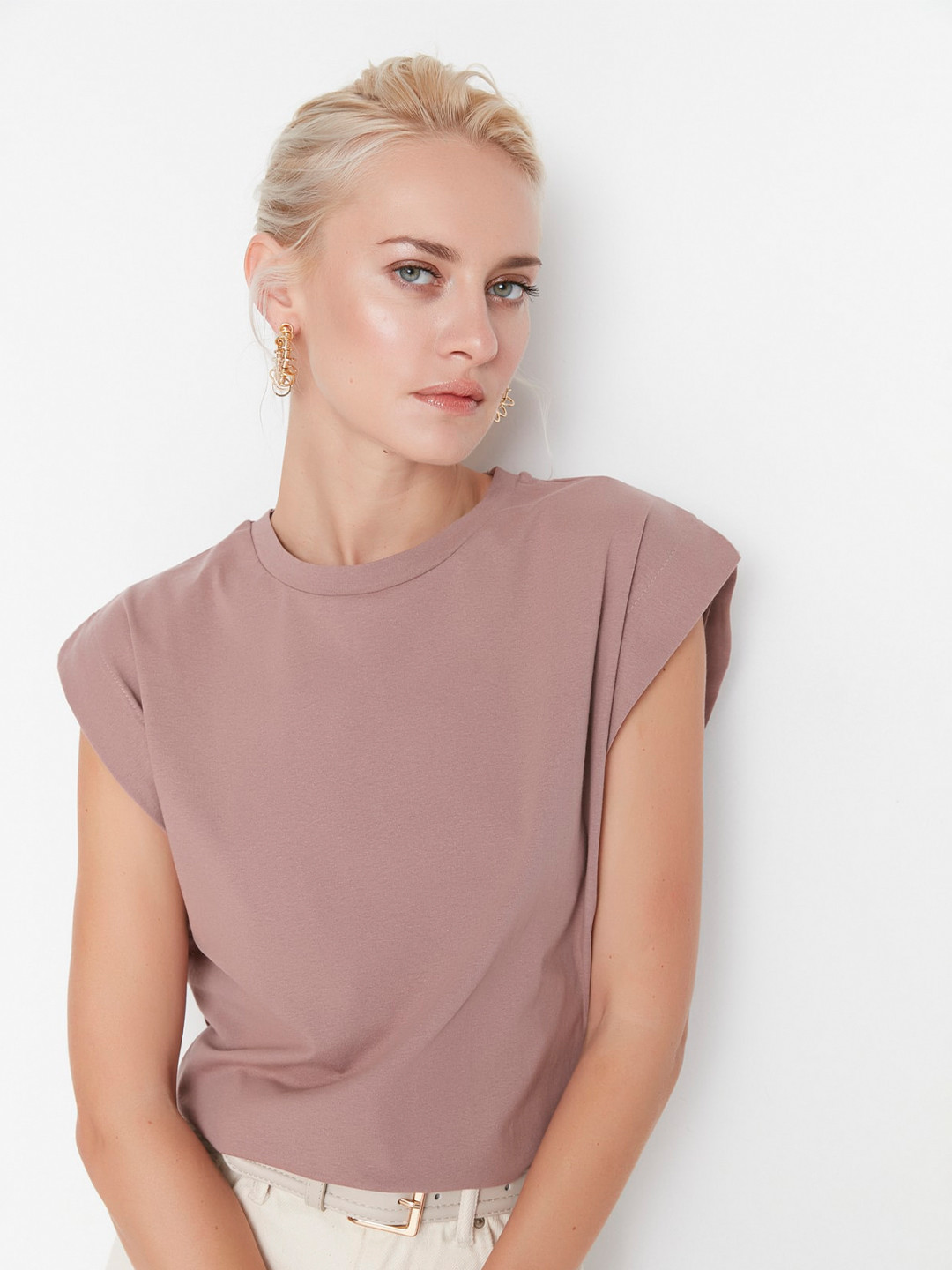 Trendyol Extended Sleeves Pure Cotton T-shirt