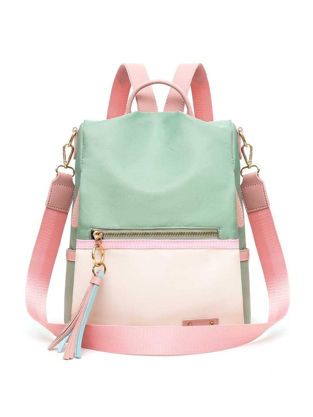 JAISOM Girls Colourblocked Padded Laptop Compartment Backpack
