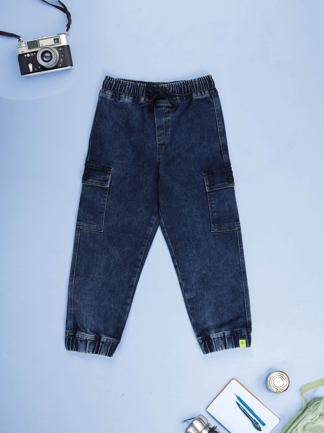 KiddoPanti Boys Jogger Fit Mid-Rise Light Fade Stretchable Jeans