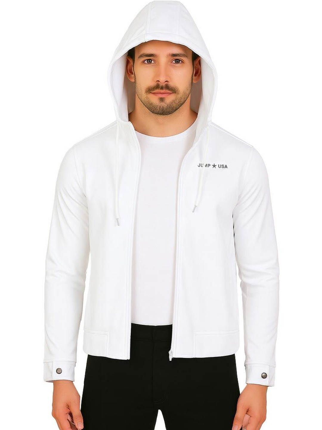 JUMP USA Hooded Collar Lightweight Sporty Jacket