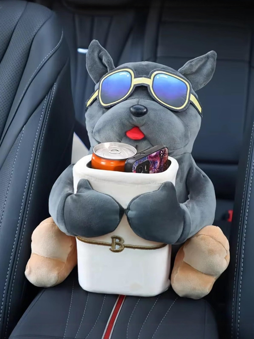 AUGEN Grey & Brown Car Tissue Holder