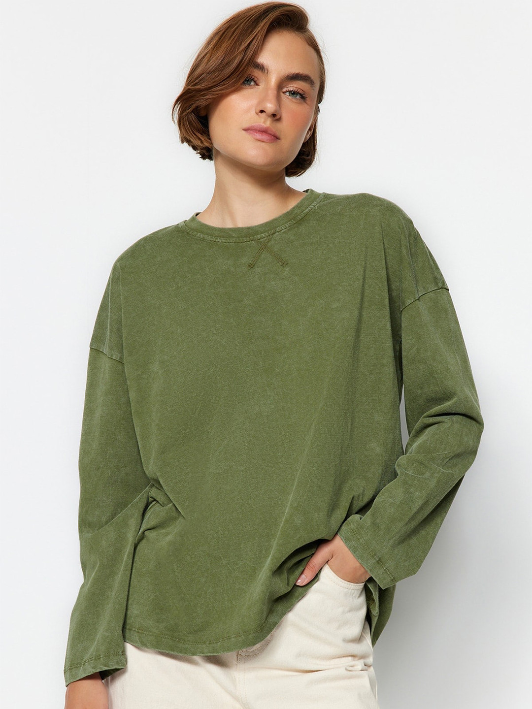 Trendyol Drop-Shoulder Pure Coton T-shirt