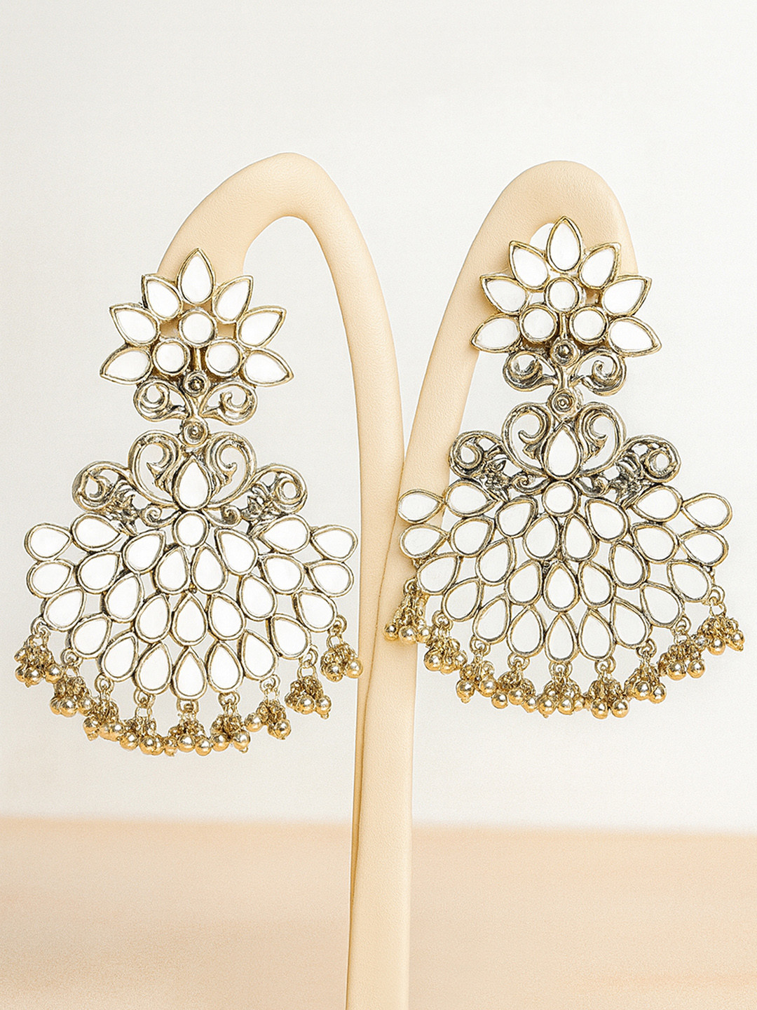 KARATCART Gold-Toned Pack Of 2  Chandbalis Earrings