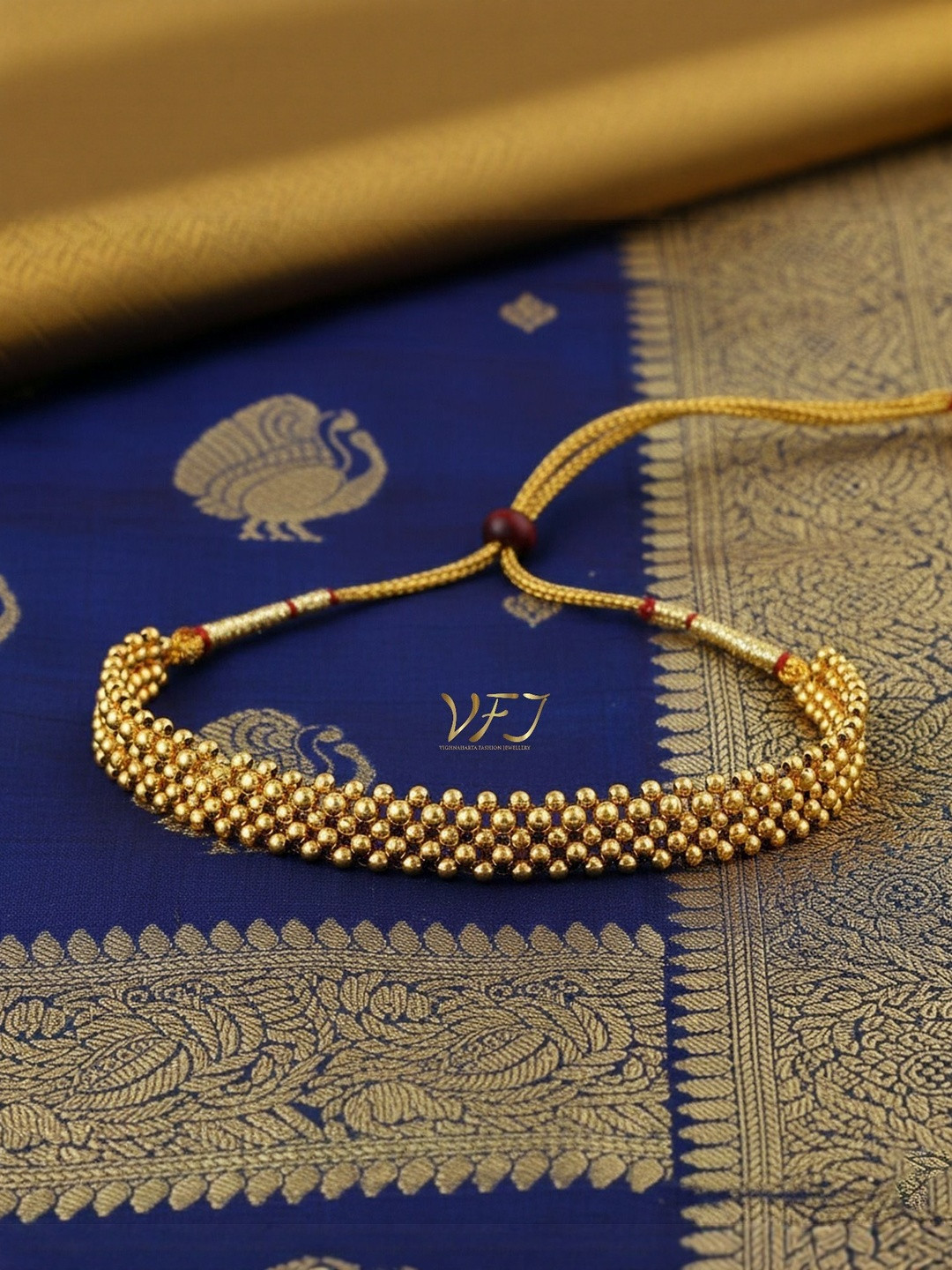 Vighnaharta Gold-Plated Choker Statement Necklace